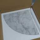 9'' Natural Marble Corner Shower Shelf for Bathroom, Marble Corner Shelves for Bath Wall Mounted Both Side Polished (9"X9"X 5/8" Carrara White)