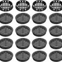 uxcell 40Pcs 50mm/2in Air Vents Circular Soffit Vents, Black Plastic Soffit Vent Cover for Cabinet, Wardrobe