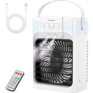 Portable Air Conditioners, 4 in 1 1200ML Personal Air Conditioner, Evaporative Air Cooler Fan with Remote, 7 RGB Light Modes, 3 Speeds & 2-8H Timer for Bedroom,Car,Nightstand, Office, Dorm, RV