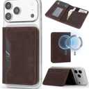 ASAPDOS For MagSafe Wallet,Magnetic Card Holder RFID Blocking Wallet with 5 Card Slots & Cash Pocket For iPhone 17/16/ 15/14/ 13/12/ Pro/Max/Plus/Air Vintage Brown
