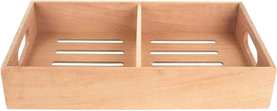 Mantello Cigars Spanish Cedar Cigar Tray - Adjustable Divider, Fits Large Humidors, for Humidor or Walk-in Closet 12.5" x 7.5"x 2.25"