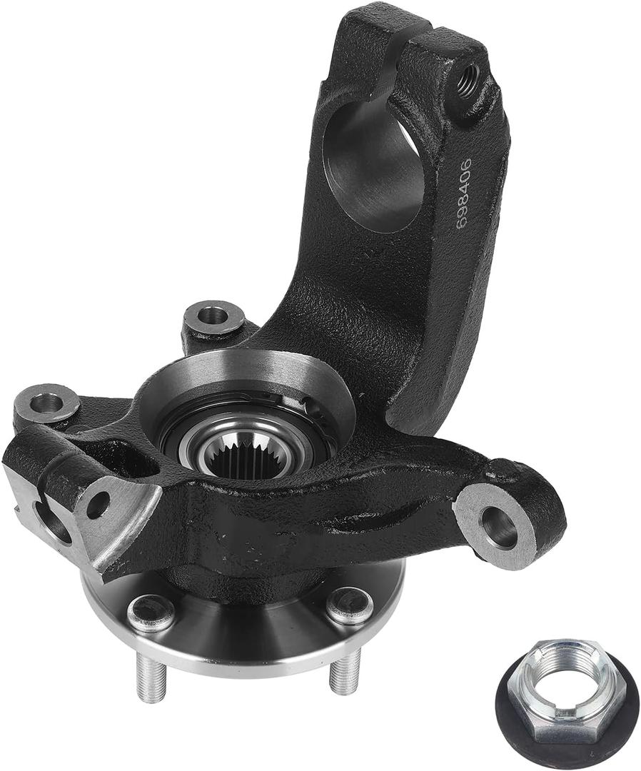Autoround 698-406 Front Right Steering Knuckle & Wheel Bearing Hub Assembly Fit for Ford Focus 2006 2007 2008 2009 2010 2011, Replace# 698406 LK004, Passenger Side
