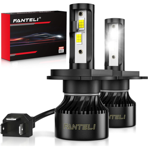 FANTELI H4 LED Bulb, 34000LM 800% Brighter 1:1 Size 9003 LED Bulb, Plug and Play HB2 Bulb 6000K Cool White, IP68 Waterproof, Pack of 2, Interior Light Dome Map Door License Plate Lights