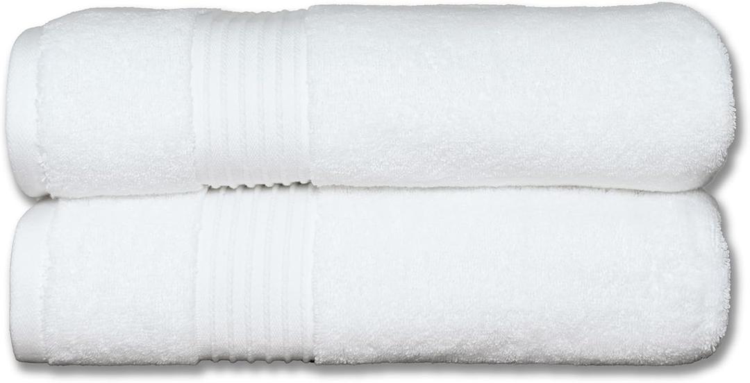 Milara Turkish Super-Plush Bathroom Hand Towels Set 2-Piece | Premium Cotton Hand Towels Set Absorbent, Durable with Hanging Loops | White Color Hand Towel, (16 x 30 Inches)