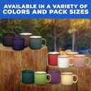 Set of 8 Ceramic Campfire Mugs – 15 Oz, Orange – Coffee & Tea Cups for Home, Work, Travel, Camping – Customizable, Great for DIY, Events, Companies