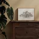 ARPEOTCY Framed Canvas Wall Art, Vintage Wall Decor, Retro Sketch Tree of Life Pictures for Bedroom Bathroom Living Room, Rustic Cottagecore Farmhouse Black White Neutral Decorations, 12x16inch