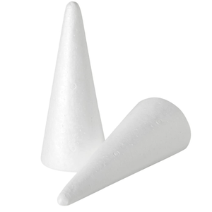 Juvale Cone Shapes Foam Cones for Crafts  2.87 x 7.25 in White Polystyrene  12 Pack  DIY Decor & Art Projects