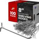 100 Pack PEG Board Pegboard Shelving Hooks 8" Length Wholesale Lot
