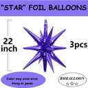 2 x Purple Star Balloons Birthday Wedding Balloons Conjoined Star Balloon for Birthday Shower Wedding Bachelorette Purple Party Decorations Supplies Balloon Sets-3 PCS