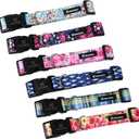 Maca Bates Designer Flower Pink Cute Dog Collar Spring Collars for Girl Female para Perros Chihuahua Pitbull Birthday Gift for Small Medium Large Puppy