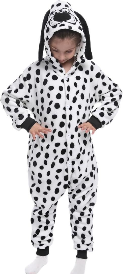 Unisex Kids Animal Onesie Pajamas Children Flannel Halloween Cosplay Costume Homewear Sleepwear for Boys Girls Gift (5T, Dog)
