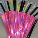 Large Rave Fan, Clack Folding Hand Fan with Premium Fabric, Thick Bamboo Frame for Men Women Gift for EDM, Festival, Club, Party, Dance, Decoration, Set Of 2