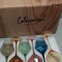 Colorsavant Colored Wine Glasses Set of 6-16OZ Colorful Wine Glass with Stem【HandBlown】 Muted Wine Glasses Colored Set,Wine Gifts for Party,Home Deco
