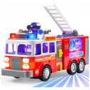 JOYIN LED Fire Truck Toy for Toddlers - LED Projections & Sirens, Bump and Go Fire Engine Trucks with Mode Switch & Volume Control, Kids Firetruck, Boy Toys, Christmas Birthday Gifts for Grandkids