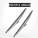 12" and 12" Vintage Front Windshield Wipers (Pack of 2), Polished Stainless Steel Bayonet Type Windshield Wiper Blades 6mm Bayonet Width for Oldtimers/Boat, Silver