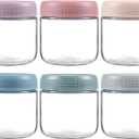 NETANY 6-pack 10oz Glass jars with Airtight Lids, Overnight Oats Containers with Lids, Wide mouth Mason Salad jars, Glass Food Storage Containers for Snacks Yogurt Spice Sugar
