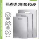 Titanium Cutting Boards For Kitchen, 3Pcs 100% Pure Cut Titanium Cutting Board, Food Grade Quality,Easy To Clean And Will Not Absorb Odors, Suitable For Kitchen Or Outdoor Camping