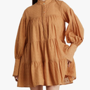 Summer Cotton V Neck Long Losse Sleeve Casual Party A-Line Dresses Embroidery Short Dress L