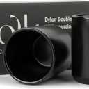 Folk Ceramics Dylan Ceramic Cappuccino Cups Set | Double Walled Ceramic Coffee Mug Set | Compact & Heat Insulated Cappuccino, Tea, Coffee & Latte Cup | 8oz, Set of 2 | Matte Black