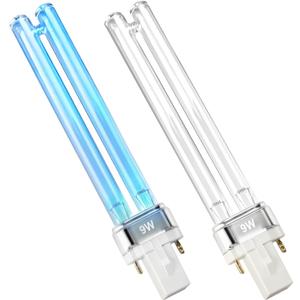 9W UV PL-S9/TUV G23 Base Replacement Light Bulb for Outdoor Pond Clarifier Compatible with JUP-01 UVE9 CF400 CF500 UVCP-9 303B 304B R18 R18D R2000 UV Light for Aquarium, 2PCS