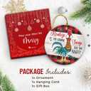 8 x Funny Chicken Christmas Ornaments 2025, Ceramic Rooster Ornament for Tree Decorations - Country Gifts for Chicken Lovers, Chickens Lady, Farmers- Farmhouse Festive Keepsake