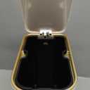 Cesun Small Bathroom Trash Can with Lid Soft Close, 5 Liter/1.3 Gallon Stainless Steel Garbage Can with Removable Inner Bucket, Step Pedal, Slim Waste Basket for Toilet, Office, Bedroom (White&Gold)