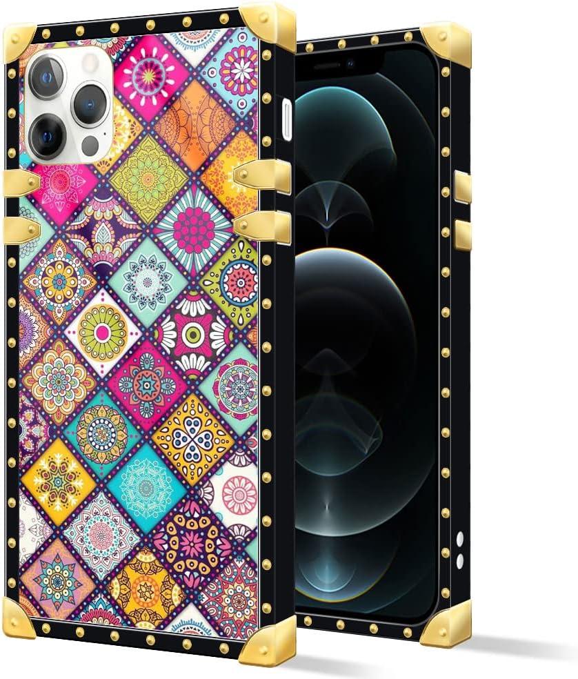 DAIZAG Compatible with iPhone 13 Pro Max Case,Colorful Mandala Metal Decoration Soft TPU Shockproof Anti-Scratch for Girl Womens Protective Cover for iPhone 13 Pro Max 6.7-inch