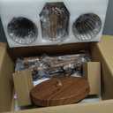 Dimmable Floor Lamp for Living Room, Farmhouse Floor Lamps with Elegant Hanging Cage, 3 x LED Edison Bulbs Included, 68.5" Industrial Standing Light for Bedroom Office Home Decor (Wood)