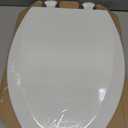 Bemis 1500EC Durable Wooden Toilet Seat, Easy Clean Hinges, Made in USA, Elongated, White