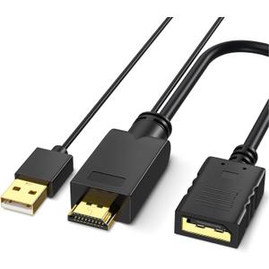 FOINNEX 4K HDMI to DP Adapter, HDMI to DisplayPort Adapter Cable 4K@60HZ Male to Female for Source Device to DP Display (0.5FT)