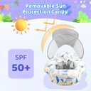 Baby Pool Float with Sun Canopy Inflatable Toddler Swimming Float with Anti-Backflip Tail Infant Pool Floaties for Ages of 6-30 Months (X-Large, Camo)