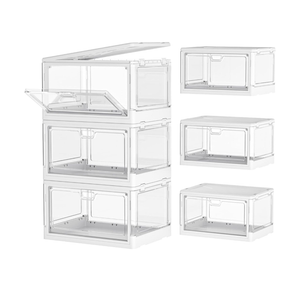 PRANDOM Clear Storage Bin with Lid 3 Pack 15"×11"×8.7"