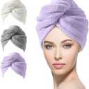 YFONG Larger Microfiber Hair Towel Wrap for Women, Purple, 30" X 10.2"