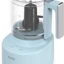 Martha Stewart 3 Cup Electric Food Chopper, Vegetable & Herb Mini Food Processor, 24oz BPA-Free Bowl, Stainless Steel Blades, Pour Spout, Dicing, Mincing, Chop & Puree, Dishwasher Safe, Sky