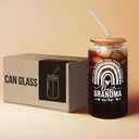 Grandma Gifts - Gifts for Grandma from Grandkids, Granddaughter, Grandson, Grandchildren - Birthday, Mothers Day, Christmas, First Time Gift Ideas for Grandmother - 16 Oz 2-sided Can Glass