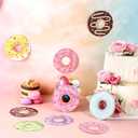 8 Pcs Donut Party Banners Colorful Donut Decor Doughnut Grow Party Hanging Swirl Paper Cutouts Garland Kit for Baby Shower Birthday Home Gender Reveal Supplies