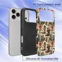 Case for iPhone 17 Pro,Anti Drop Scratch Frosted Protective Cover Case for Women Girl-Western Cactus Cowgirl Boots Floral