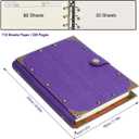 SEEHAN A5 Binder Journal Leather Notebook Lined Paper with 12 Markers, 6 Rings Binder A5 Planner Refillable Notebook Writing Journals for Girls Womens