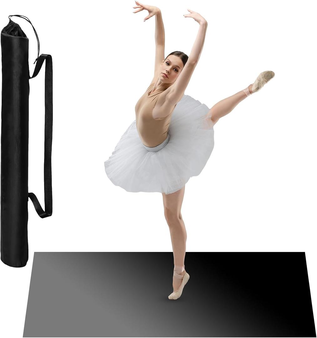 Portable Dance Floor Smooth Ballet Floor Vinyl Dance Mat for Home Stage Studios Kids Adults Practice Improve, 6.6 x 3.9 Ft