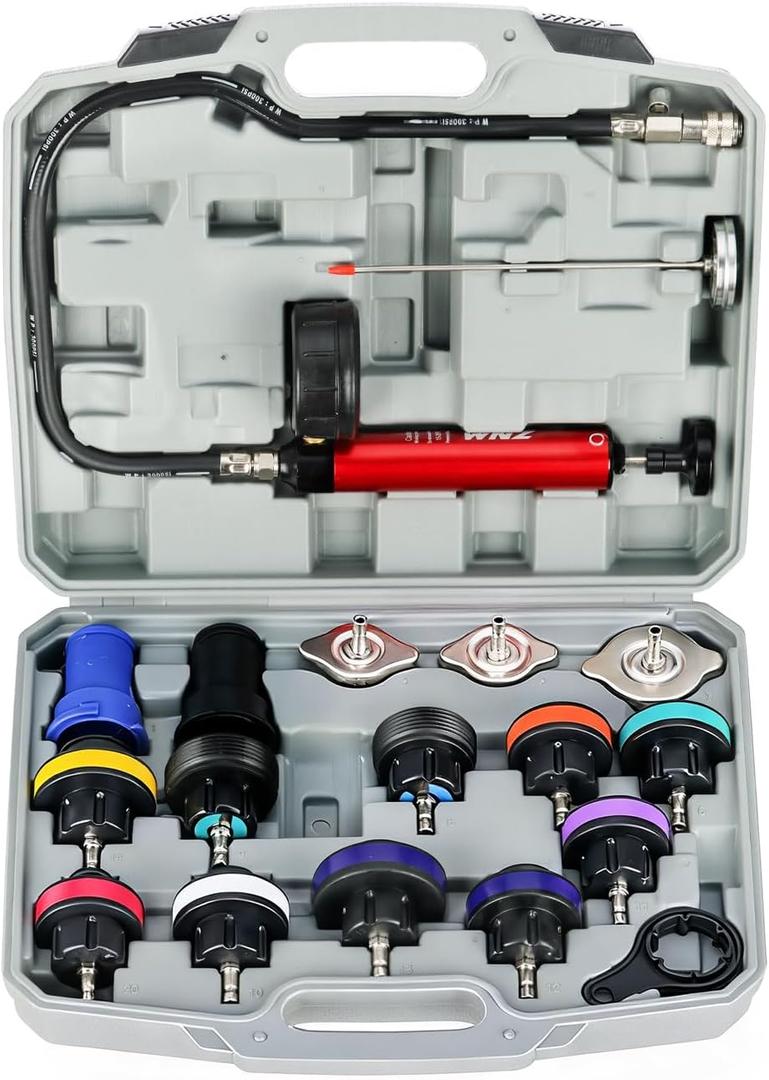 WNZ 18PC Coolant Pressure Tester Kit, Radiator Cooling System Pressure Tester Kit, Radiator Pressure Tester Kit
