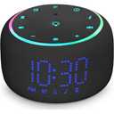 White Noise Machine Alarm Clock: Auto-Dimmable Clock for Bedrooms - 5W Stereo Bluetooth Speaker - Sound Machine with 24 Sleep Sounds for Adults Kids