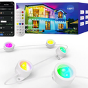 HUTAKUZE Permanent Outdoor Lights, 150FT with 90 RGB LEDs for Outdoor Decor, IP67 Waterproof, 48 Scene Modes Christmas House Lights,APP & Remote Control, Music Sync