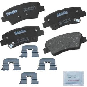 Bendix Priority1 CFC1445 Ceramic Rear Brake Pads for Hyundai Azera 2017-2012, Sonata 2015-2011, Kia Optima 2016-2011