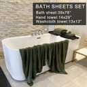 YTYC 39x78 Inch Oversized Bath Sheets Extra Large Bath Towels Set of 6 Super Soft Luxury Microfiber Shower Towels for Bathroom 80% Polyester(Olive Green,6 Piece)