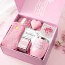 Mothers Day Birthday Gifts for Women Mom Wife Grandma Daughter Friends Sister, Unique Gifts for Women Her Girlfriend Teacher Coworker, Self Care Get Well Soon Gift, Luxury Rose Spa Bath Gift Basket