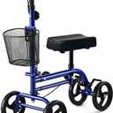 RINKMO Economy Knee Scooter Steerable Knee Walker All-Terrain Foldable Knee Scooters for Foot Injuries Best Crutch Alternative with Dual Braking System Blue