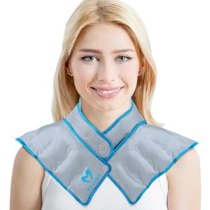 Large Gel Ice Pack & Microwavable Heating Pad for Neck Shoulder Upper Back Pain Relief - Reusable Weighted Cold Pack for Injuries - Hot & Cold Compress Therapy for Swelling, Bruises, Surgery (Nsf-gray)