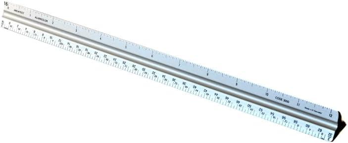 Alumicolor Aluminum Architect Solid Drafting Scale, 12IN, Silver