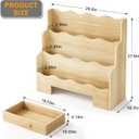 3-Tier Montessori Scalloped Kids Bookshelf with Drawer, 29.6" Wide
