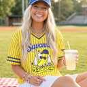 Baseball Jersey Shirts Baseball Shirt Women Quick-Dry Game Day Fan T-Shirt Funny Ballgame Graphic Short Sleeve Tee Tops (S)